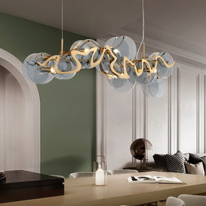 Buena calidad de lujo moderno de vidrio hotel luz colgante rectángulo colgante lámpara iluminación larga candelabros - Product Image 2