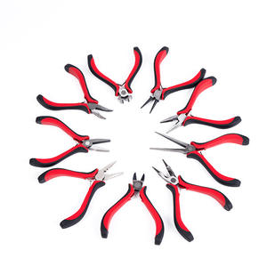 Alicates de punta fina rojos y negros de acero 45, herramientas de joyería para bricolaje, múltiples tamaños, punta cónica afilada - Product Image 3