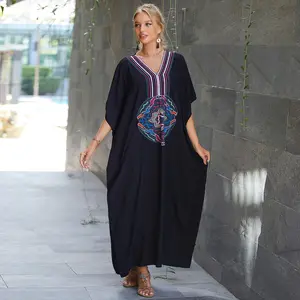 Dames Bohemian Strandjurk Robe De Plage Sarongs Pareo, Badpak Cover Up Kaftan Strand Tuniek Vrouwen Zomer Strandkleding