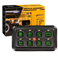 Panneau de commutation sans fil RGB 8 gangs pour voitures tout-terrain Smart Touch Control avec boîtier de circuit