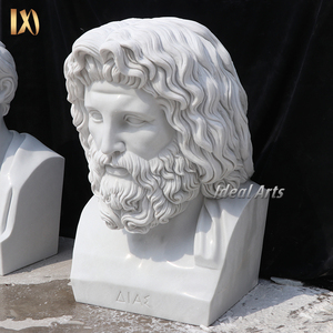 Buste de tête en pierre Ideal Arts Statue de Zeus Sculpture du dieu romain antique pour jardin <span class=keywords><strong>et</strong></span> décoration d'art classique - Product Image 2