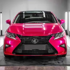 工厂促销价格光泽金属热粉色汽车汽车包裹透明乙烯基贴纸汽车包裹