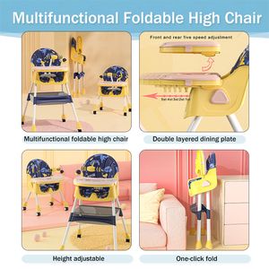 Seggiolino Passeggino Pieghevole Multifunzione per Bambini con Imbracatura a 5 Punti, Doppio Ripiano Staccabile, Ruote e Cestino Laterale - Product Image 3