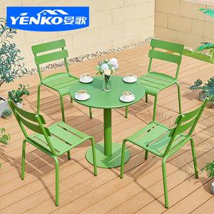 Sedia da giardino per esterni in alluminio, tavolo da pranzo e sedie da ristorante, set di mobili da esterno, mobili da giardino per patio - Product Image 1