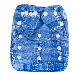 Couche en tissu personnalisable taille unique et réglable de haute qualité OEM Couche en tissu écologique, respirante, lavable et réutilisable pour bébé