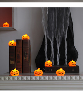 ไฟบรรยากาศฮาโลวีน อุปกรณ์ตกแต่งวันหยุด เทียน LED ของตกแต่งฮาโลวีน โคมไฟฟักทอง อุปกรณ์ตกแต่งโต๊ะ - Product Image 6