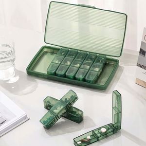 2024 New Arrival Magnetic Fish Oil Dust Proof Container 14 Compartment Weekly Waterproof Pill Box Organizer Large Capacity - Product Image 3
