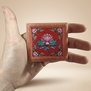 Imán decorativo para nevera con flor de loto tibetana tradicional, imán budista para nevera, decoración espiritual para el hogar, oficina y cocina - Product Image 2