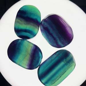 1PC de haute qualité arc-en-ciel Fluorite palmier coloré rayé Fluorite cristal Plam pour décoration métal artisanat/Jordan 4 - Product Image 3