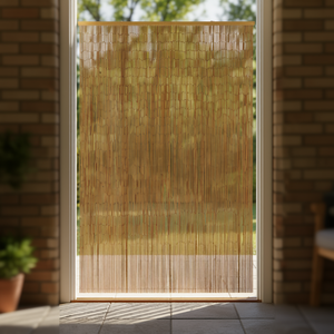 Rideau de porte anti-insectes en bambou 35,4 x 86,6 pouces, moustiquaire de fenêtre de style asiatique, facile à installer - Product Image 2