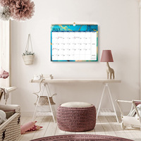 Calendrier mural anglais populaire 2024-25, compte à rebours, calendrier de bureau mensuel minimaliste, prise de notes, calendrier annuel