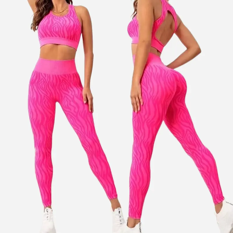 New Zebra Yoga Wear Seamless Yoga Set donna palestra Fitness Set Push Up Leggings abbigliamento sportivo allenamento all'aperto abbigliamento da corsa abiti