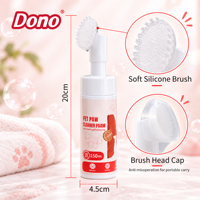 DONO Mousse Nettoyante pour Pattes d'Animaux Sans Rinçage Formule Sûre à Lécher PH Équilibré 150ml Brosse en Silicone Nettoyage en Profondeur Hydratant Désodorisant Soin des Pattes