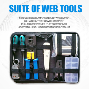 <span class=keywords><strong>Kit</strong></span> de herramientas de mantenimiento de red doméstica RJ45 que incluye cortador de cables, probador, Conector de cristal, crimpadora, herramienta de amarre de combinación de Telecomunicaciones - Product Image 3