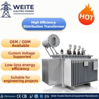 Transformateur de puissance triphasé immergé dans l'huile 35 kV 250 kVA 800 kVA 2000 kVA, bobinage en cuivre, entièrement étanche, refroidissement ONAN, IP54, certifié CE