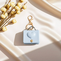 Porte-clés mini pochette en cuir PU gaufré cœur mignon, multicolore, avec anneau porte-clés, accessoire décoratif pour sac, cadeau quotidien pour femme
