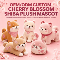Mascotte en peluche Shiba Fleur de cerisier, jouet en peluche personnalisé, animal en peluche, jouet doux, mascotte, vente en gros, logo personnalisé, cadeau promotionnel