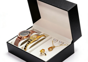 Hot Sale Protective Rectangle <b>Watch</b> Box Necklace <b>Ring</b> Jewelry Set <b>Watch</b> Gift Box for Packaging - Product Image 2