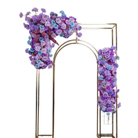 Bouquet de fleurs artificielles en soie bleu violet pour centre de table de mariage, arrangements floraux, décoration de chemin de table de mariage