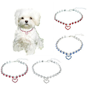 Cat and Dog Jewelry Pet Collar Heart Pendant Pet Supplies Teddy Dog Collar Necklace Dog Jewelry Accessories