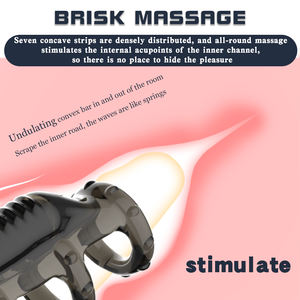 Vibrierender <span class=keywords><strong>Penis</strong></span> ring mit vier Ringen Verzögerung Ejakulation schloss für Männer Leistungs starke Vaginal-und G-Punkt-Stimulation paare Sexspielzeug - Product Image 5