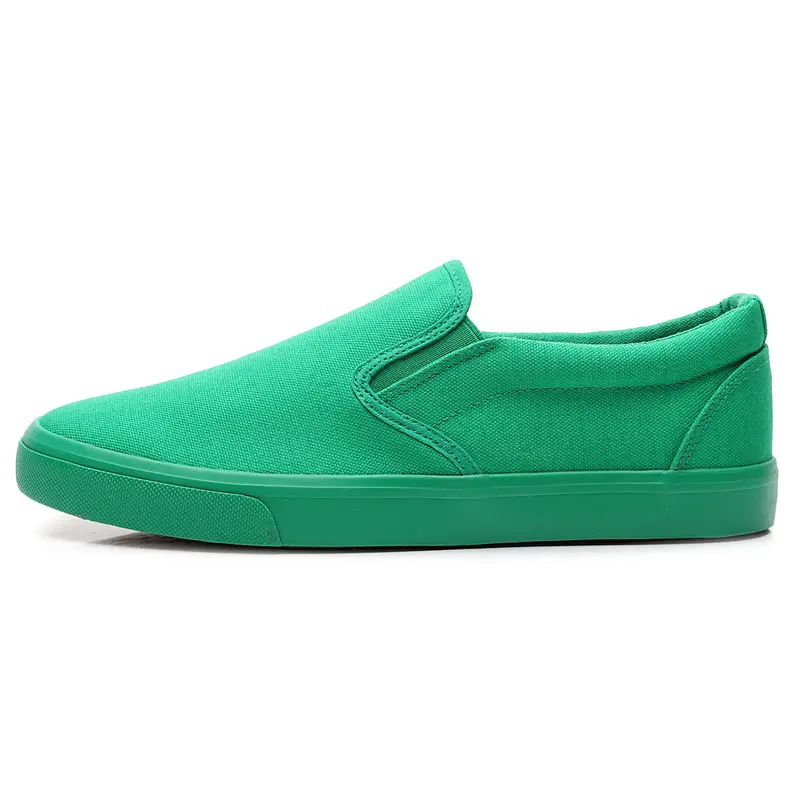 China Factory Hoge Kwaliteit Custom Oem Merk Slip Op Casual Canvas Sneakers Mannen Vrouwen Unisex Loafer Canvas Schoenen Gevulkaniseerd