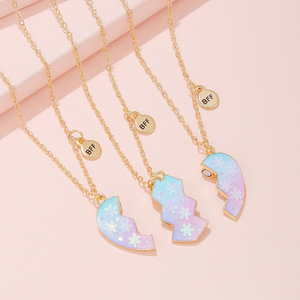Vente flash : Ensemble de colliers en alliage à double cœur, collier magnétique pour meilleurs amis, collier pour <span class=keywords><strong>2</strong></span> couples, bijoux en gros - Product Image 3