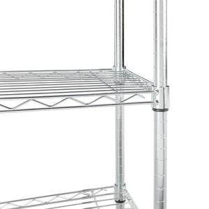 Estantería de almacenamiento resistente ajustable de 4 estantes <span class=keywords><strong>con</strong></span> <span class=keywords><strong>ruedas</strong></span>, organizador de Metal, estante de alambre plateado - Product Image 2