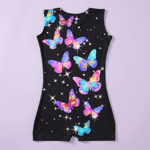 Traje de Danza con Estampado de Mariposas Negras para Mujer, Ropa para Actuaciones en Escenario, Atuendo para Bailarina Adulta, Impresión Digital, Spandex, Poliéster - Product Image 3