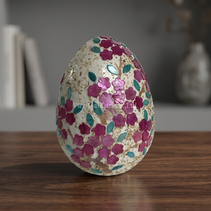 Handmade Bamboo Core Mother of Pearl Easter Egg Unique Luxury Decorative Ornament for Adult Table Display From Vietnam - Product Image 3
