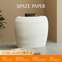 Comptoir d'accueil pliable Spazepaper Arc avec écran, en papier, pour stand d'exposition