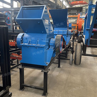 Concasseur à marteaux mobile diesel PC 600 X 400, petit concasseur à marteaux pour bouteilles en verre, machine de recyclage, équipement de fabrication de sable