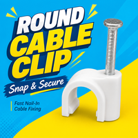 Clips de câble circulaires durables en acier à haute teneur en carbone zingué pour montage mural sur surface de construction en briques dures
