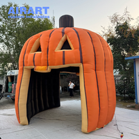Tente en forme de citrouille, style Halloween personnalisé en usine, pour accessoire de fête à thème, maison de citrouille gonflable durable.