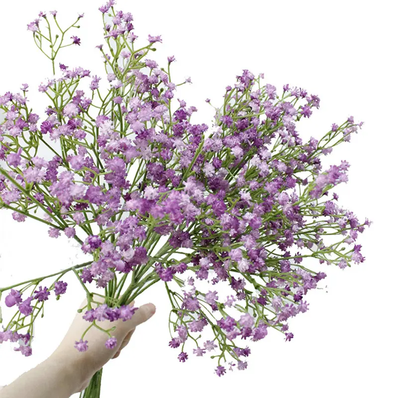 Ramo de flores artificiales de plástico para bebé, ramo de flores de imitación de plástico, tacto Real, para decoración de boda y fiesta en casa