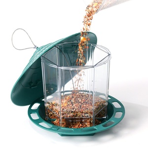 Hanging <strong>Wild</strong> <strong>Bird</strong> <strong>Feeder</strong> WithWeatherproof Roof, Transparent SeedContainer For Garden &amp; Patio Preventing Squirrels - Product Image 3