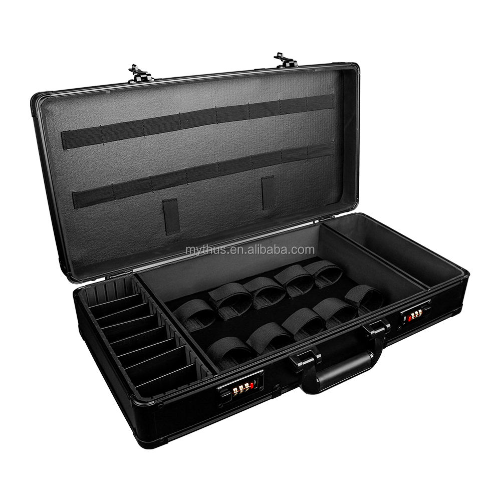 Mallette de coiffeur d'outillage en aluminium noir