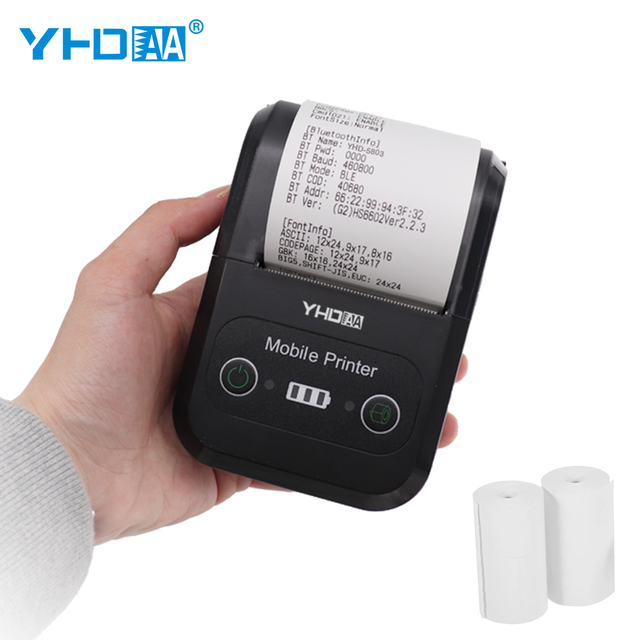 YHD-5803 58mm Mobile Portable Bill Printer USB Bluetooth Imprimante Thermique Portable Mini Wireless Thermal Receipt Printer