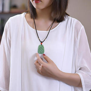 หยกธรรมชาติสีเขียวหยกหยาด จี้หยกหยาด UNISEX รูปปั้นกวาง สไตล์จีน ดีไซน์ดั้งเดิม ของขวัญพร้อมใบรับรองการประเมินราคา DW13 - Product Image 5