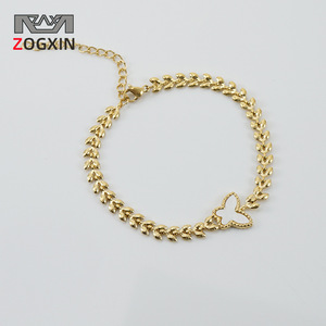 ZOGXIN Gold Wheat Ear Bracelet With Butterfly Charm For Women Jewelry Gift - Product Image 1