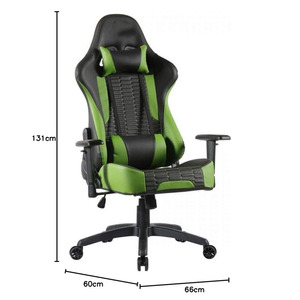Nouvelle conception, fauteuil de jeu ergonomique pivotant vert et noir avec logo personnalisé, fauteuil de jeu pour ordinateur PC, fauteuil de course <span class=keywords><strong>LOL</strong></span>/<span class=keywords><strong>Dota</strong></span> - Product Image 2