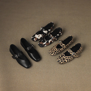 Nouvelle Collection 2026 – Tendance Mode : Ballerines Mary Jane à Boucle Métallique, Doublure en Peau <span class=keywords><strong>de</strong></span> Mouton, Chaussures <span class=keywords><strong>de</strong></span> Luxe à Bout Carré en Cuir Véritable - Product Image 4