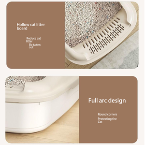Bac à litière ouvert anti-éclaboussures détachable avec côtés hauts, toilette pour <span class=keywords><strong>chat</strong></span> et ensemble de pelle pour chats d'intérieur de petite et moyenne taille - Product Image 6