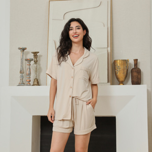 Fung 8001 Modal Short Pajama Set Dress Summer Clothes Womens Wear Bridesmaids Gifts Nighty For Women