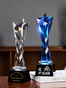 Ehre von Kristall bunten Kristalls tern benutzer definierte Design-Trophäen und Auszeichnungen Rohlinge Gravur Kristall <span class=keywords><strong>Award</strong></span> Trophäe - Product Image 3