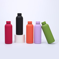 Bouteille isotherme en acier inoxydable 500 ml à double paroi, thermos, bouteille d'eau de sport portable, logo personnalisé pour l'extérieur