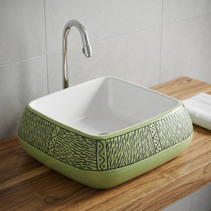 Lavabo con patrón de mármol de diseño moderno, lavabo de cerámica Rectangular para baño, encimera de mesa de Hospital - Product Image 2
