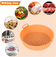 Smile Face Doublure de friteuse à air en silicone Plateau de cuisson Pot en silicone Doublures de panier de friteuse Pot réutilisable Plateau de cuisson Four
