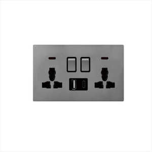 Cao thiết kế mới nhà khách sạn thiết kế hiện đại cũng được biết đến anh tiêu chuẩn Switched đôi 3 pin phổ ổ cắm với 2 cổng USB - Product Image 1