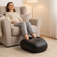 M Super Mini Elektrisches Fußmassagegerät mit Heizung, Luftdruck, Vibration, Abnehmbarem Bezug, Praktischem Griff, Stecker und Fernbedienung, P1-P5 Modi